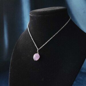Purple crystal fairy necklace on a dainty small silver chain ✦ whimsical ✦